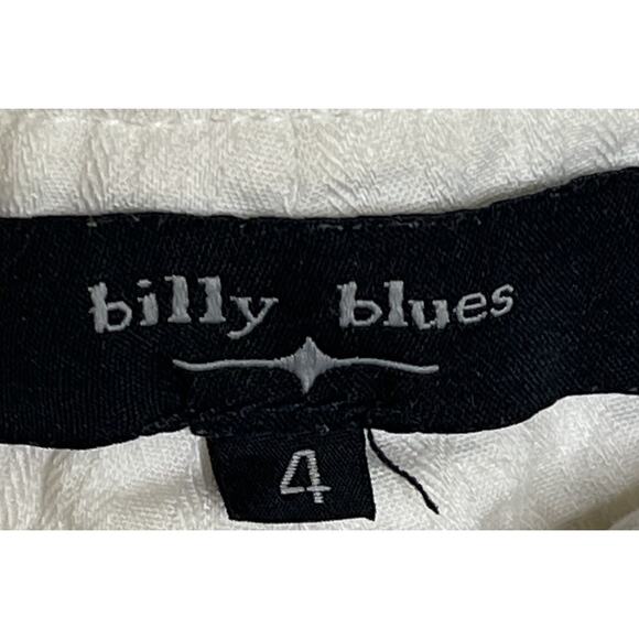 Billy Blues White Wide Leg Low Rise Bootcut Flare Jeans Pinstripe Flower Size 4 - Picture 6 of 6